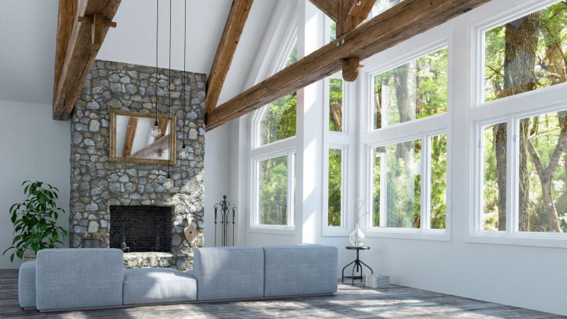 Modern Living Room with Picture Windows